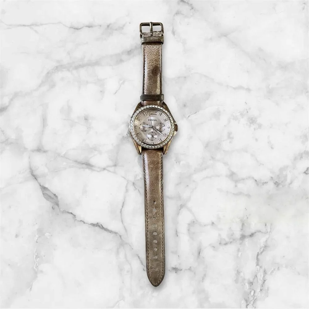 Fossil‎ ES3363 Riley Women's Multifunction Tan Leather Analog Quartz Watch